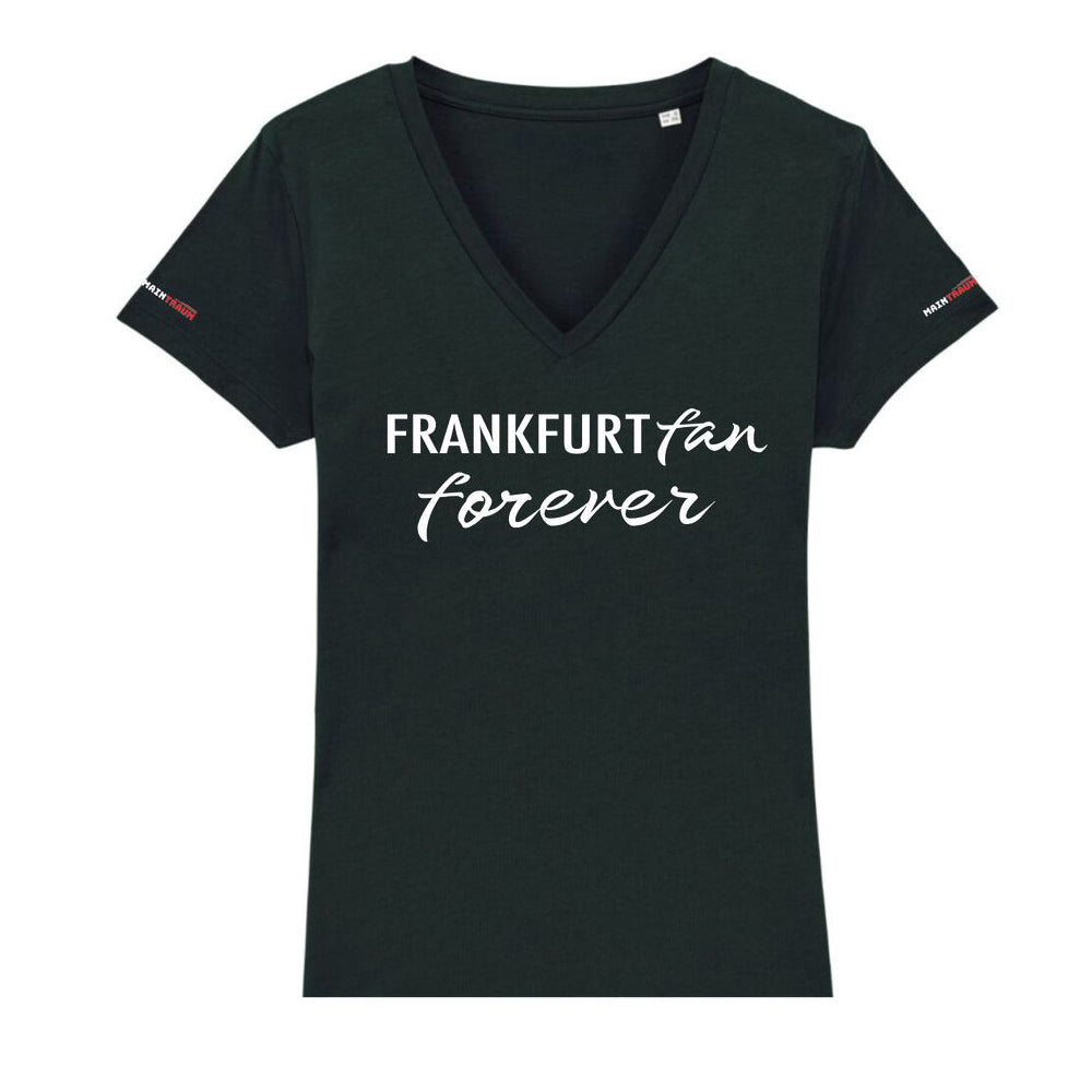 T-Shirt  "FRANKFURT fan forever" Damen mit V-Ausschnitt